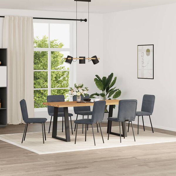vidaXL Chaises à manger lot de 6 gris foncé velours
