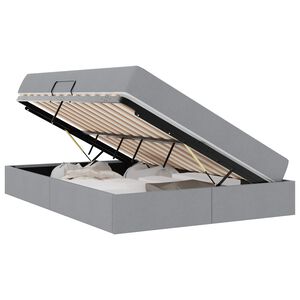 vidaXL Lit avec rangement et matelas Gris clair 140 x 200 cm Polyester