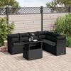 vidaXL Salon de jardin 7 pcs avec coussins noir r&eacute;sine tress&eacute;e