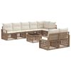 vidaXL Ensemble de canap&eacute; de jardin 9 pcs Beige polyrotin