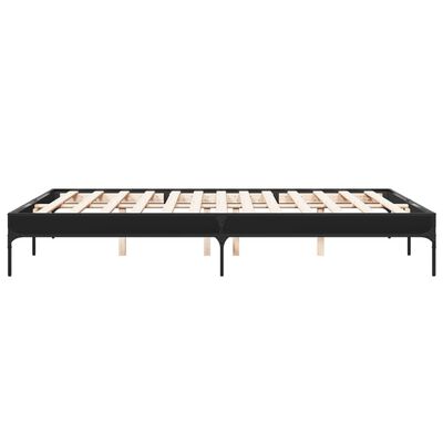 vidaXL Cadre de lit noir 140x200 cm bois d'ingénierie et métal