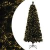 vidaXL Sapin de No&euml;l en fibre optique 180 cm 24 LED Blanc chaud PVC
