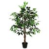 vidaXL Plante Ficus artificielle Vert 90 x 16 x 110 cm Tissu et bois