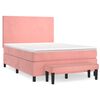vidaXL Sommier &agrave; lattes de lit avec matelas Rose 140x190 cm Velours