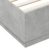 vidaXL Cadre de lit avec LED sans matelas gris béton 150x200 cm