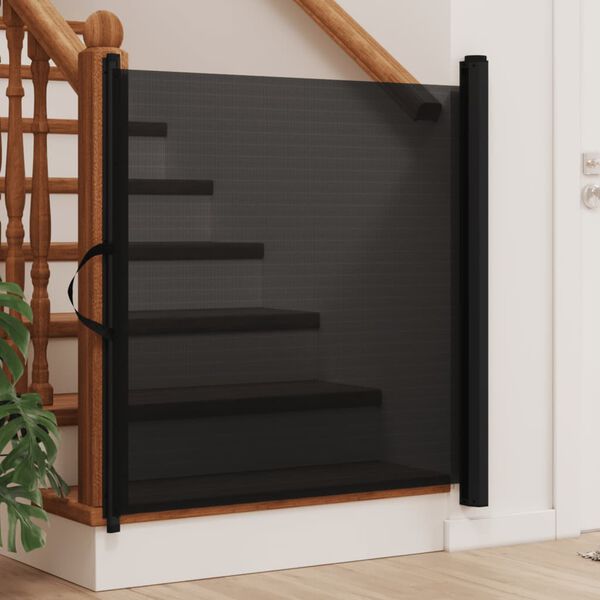vidaXL Porte rétractable pour animaux de compagnie noir 102,5x125 cm