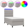 vidaXL Sommier &agrave; lattes de lit et matelas et LED Gris clair 100x200 cm