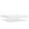 vidaXL Cadre de lit métal sans matelas et pied de lit blanc 193x203 cm