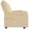 vidaXL Fauteuil de massage inclinable 4 places cr&egrave;me tissu microfibre