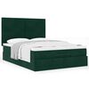 vidaXL Cadre de lit ottoman avec matelas vert foncé 140x190 cm velours