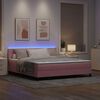 vidaXL Lit &agrave; ressort LED avec matelas Rose 180 x 200 cm Velours