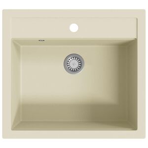 vidaXL &Eacute;vier de cuisine Granit Seul lavabo Beige