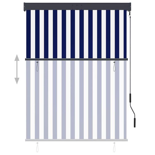 vidaXL Store roulant d'ext&eacute;rieur 120x250 cm Bleu et blanc