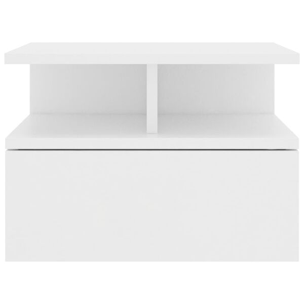 vidaXL Table de chevet flottante Blanc 40x31x27 cm Bois d'ing&eacute;nierie