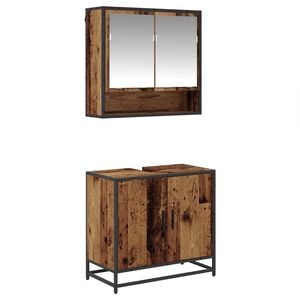 vidaXL Ensemble de mobilier de salle de bain 2 pcs Bois Ancien