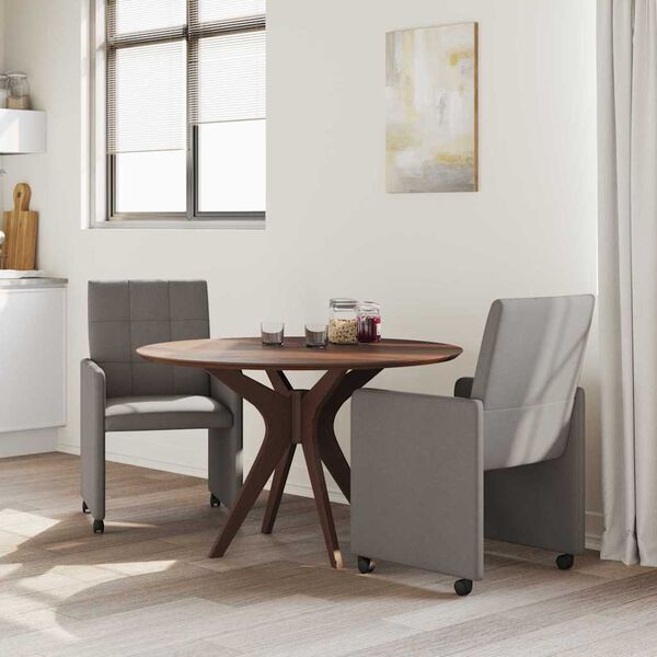 vidaXL Chaises de Salle &agrave; Manger avec Roues 2 pcs Taupe tissu