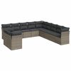 vidaXL Salon de jardin 11 pcs avec coussins gris r&eacute;sine tress&eacute;e