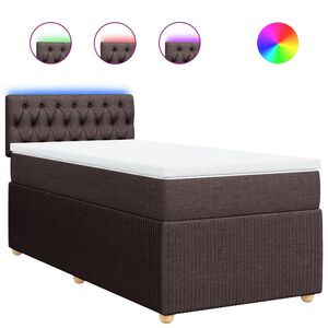 vidaXL Sommier &agrave; lattes de lit avec matelas Marron fonc&eacute; 80x200 cm