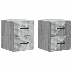 vidaXL Cabinet de chevet mural 2 pcs Sonoma gris 34,5 x 33 x 40 cm