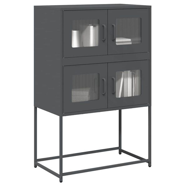 vidaXL Buffet haut anthracite 68x39x107 cm acier