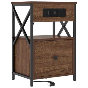 vidaXL Cabinet de chevet Ch&ecirc;ne brun 40 x 31 x 60 cm Bois d'ing&eacute;nierie