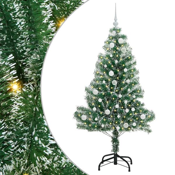 vidaXL Arbre de Noël artificiel floconné de neige avec lumière LED