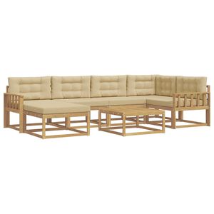 vidaXL Ensemble de canap&eacute;s d'ext&eacute;rieur 7 pcs Blanc et Beige
