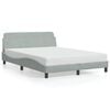vidaXL Cadre de lit Dover Gris clair 135 x 190 cm velours