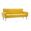 vidaXL Canapé à 3 places Tissu Jaune