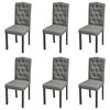 vidaXL Chaises &agrave; manger lot de 6 gris tissu