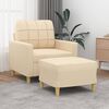 vidaXL Fauteuil avec repose-pied Cr&egrave;me 60 cm Tissu