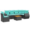 vidaXL Ensemble de canap&eacute; de jardin 7 pcs avec coussins noir r&eacute;sine tress&eacute;e
