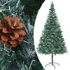 vidaXL Arbre de No&euml;l artificiel pr&eacute;-&eacute;clair&eacute;/boules pommes de pin 210cm