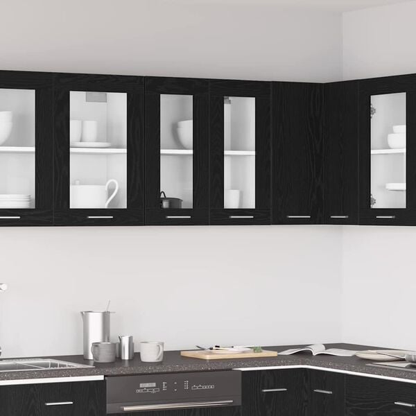 vidaXL Armoire suspendue Ch&ecirc;ne noir 60 x 31 x 60 cm Bois d'ing&eacute;nierie