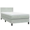 vidaXL Sommier &agrave; lattes de lit et matelas et LED gris clair 100x220cm velours