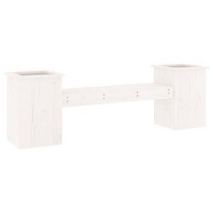 vidaXL Banc avec jardini&egrave;res blanc 184,5x39,5x56,5 cm bois massif pin