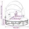vidaXL Lit de repos d'ext&eacute;rieur avec auvent et coussins r&eacute;sine tress&eacute;e