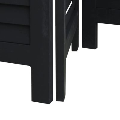 vidaXL Cloison de séparation 4 panneaux noir bois de paulownia massif