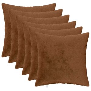 vidaXL Coussin de jet&eacute; 6 pc HEERLEN Marron Clair 50 x 50 cm Flanelle