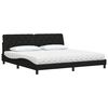 vidaXL Lit avec matelas noir 200x200 cm tissu