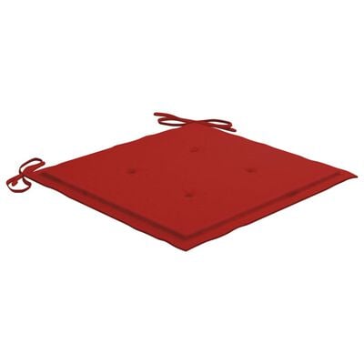 vidaXL Chaises de jardin 6 pcs avec coussins rouge Bois de teck massif