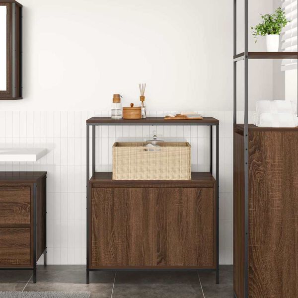 vidaXL Meuble de salle de bain avec étagères chêne marron 76,5x35x95cm