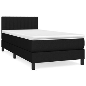 vidaXL Sommier &agrave; lattes de lit et matelas Noir 80x200 cm Tissu
