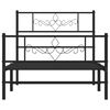 vidaXL Cadre de lit m&eacute;tal sans matelas avec pied de lit noir 90x190 cm