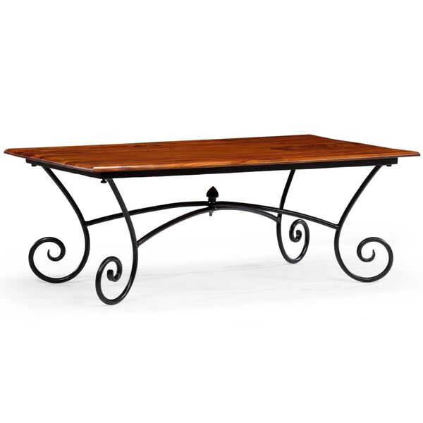 vidaXL Table basse avec pieds boucl&eacute;s bois massif 110x60x39 cm