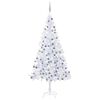 vidaXL Arbre de No&euml;l artificiel pr&eacute;-&eacute;clair&eacute; et boules L 240 cm blanc