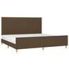 vidaXL Cadre de lit sans matelas marron fonc&eacute; 200x200 cm tissu