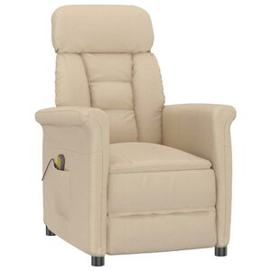 vidaXL Chaise de massage Cr&egrave;me 96,5 x 70,5 x 95 cm Microfibre