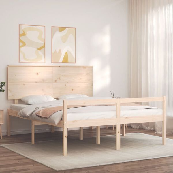 vidaXL Lit pour personne &acirc;g&eacute;e sans matelas 160x200 cm bois massif