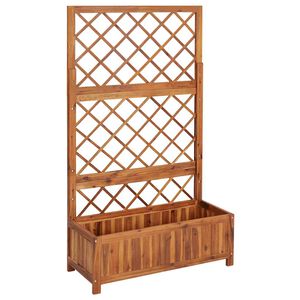 vidaXL Lit sur&eacute;lev&eacute; avec treillis 85x38x150 cm Bois massif d'acacia
